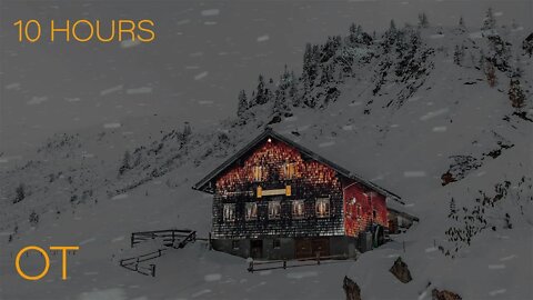 BLIZZARD AT THE CABIN| Howling wind and blowing snow for Relaxing| Study| Sleep| Winter Ambience V10