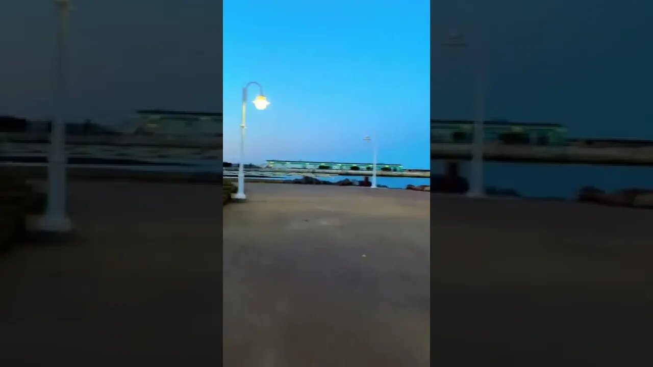 Biking down by the water