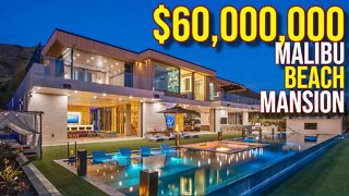 Touring $60,000,000 Malibu Beach MEGA MANSION!