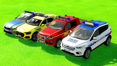 DACIA, VOLSKWAGEN, AUDI POLICE CARS and MERCEDES, FORD AMBULANCE EMERGENCY TRANSPORT ! FS22