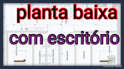 planta baixa de casa com escritório