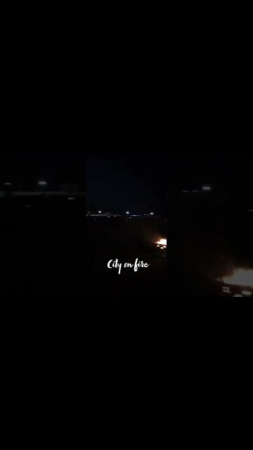 Fire burning in the city