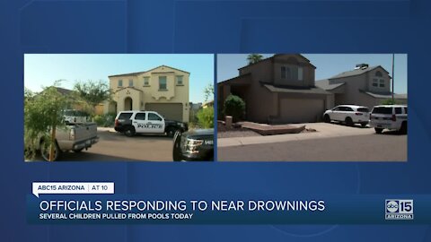 Fire crews respond to 3 near-drowning incidents in the Valley Sunday