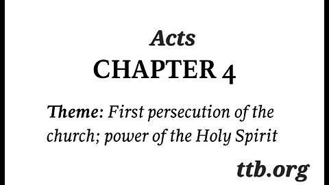 Acts Chapter 4 (Bible Study)