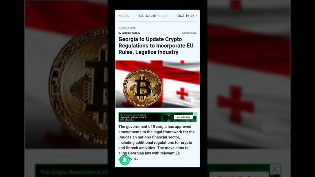 Georgia to Update Crypto Regulations to Incorporate European Union Rules Legalize Industry #crypto