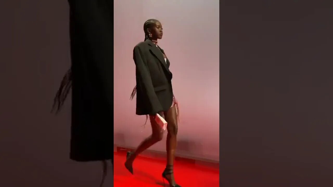 Adut Akech in Versace Fall/Winter 2022 FashionShow Catwalk