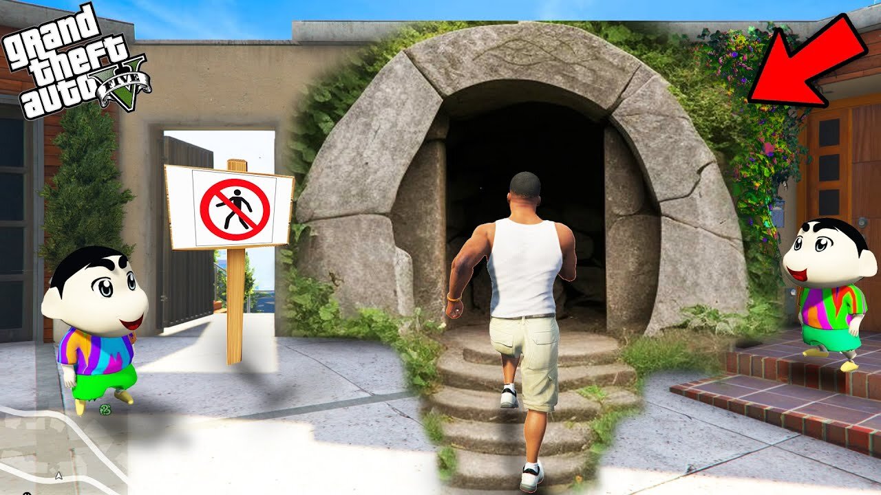 GTA 5 - Franklin Enter In New Secret Tunnel Outside Franklin House Wall in GTA 5 ! (GTA 5 mods)