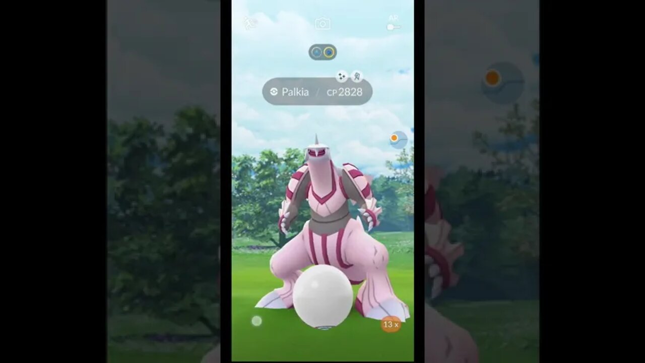 *SHINY* Palkia caught FINALLY using PokeGenie Remote Raid #shorts