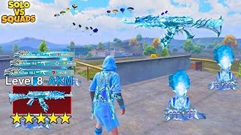 55KILLS!!😱 I PLAYED MAXING LEVEL 8 GLACIER AKM is REALLY OP 🥶 I SOLO vs SQUAD PUBG Mobile GAMEPLAY