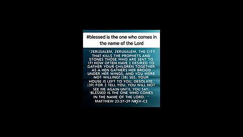 blessed is the one who comes in the name of the Lord