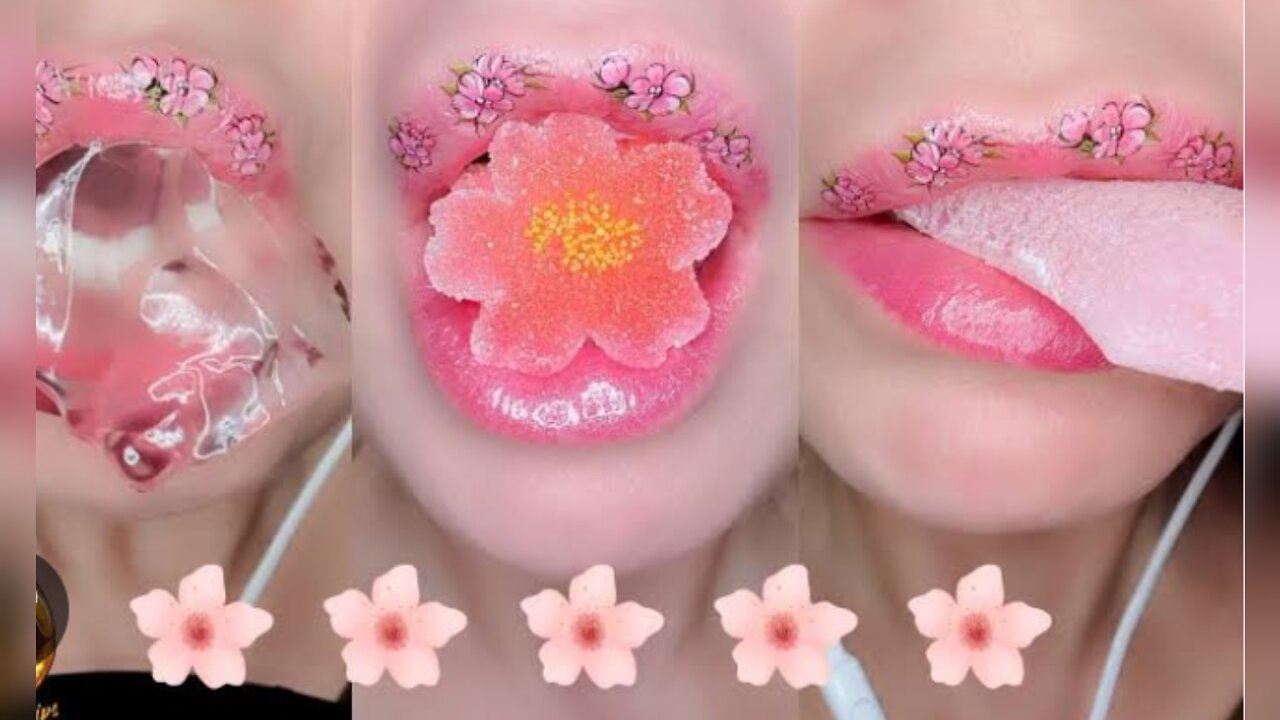 5 minutes for sleep and study SAKURA 'CHERRY BLOSSOM' ASMR Satisfying Eating Sounds Mukbang