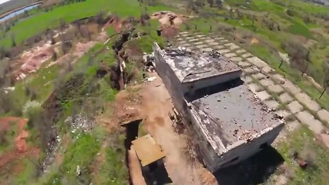 A Russian Drone Buzzes Low Over Enemy Trenches, Fixing Ukrainian Mine Installations