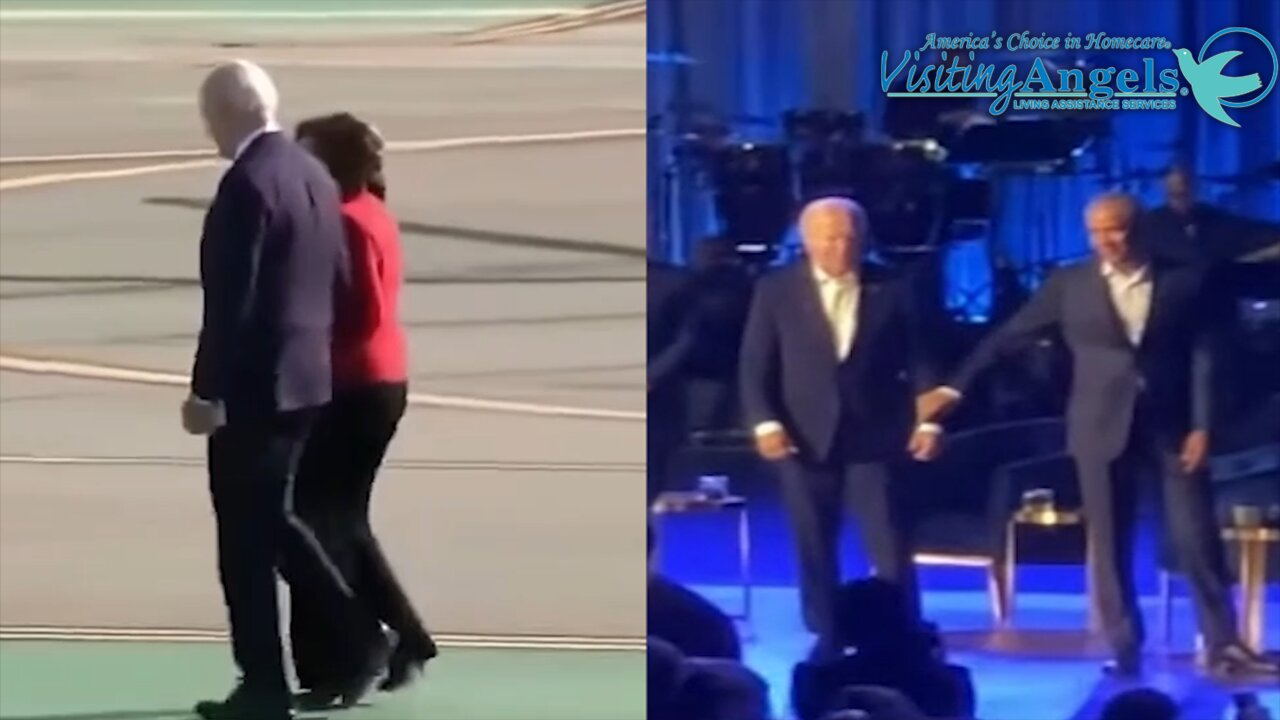 Hollywood: Visiting Angel Obama Helps Biden Off Stage With His Helping Hand ~