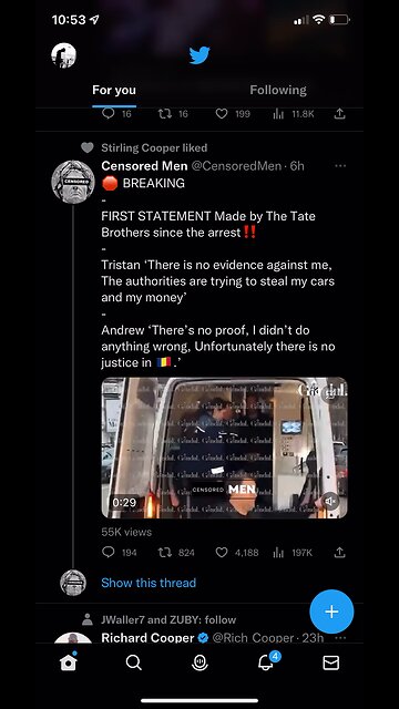 First Statement From Tristan Tate Since Arrest