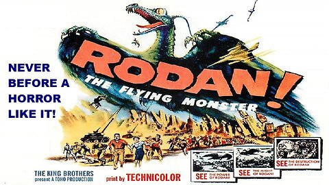 RODAN 1956 English Release in Technicolor - Giant Flying Prehistoric Beast Attacks Tokyo FULL MOVIE in HD