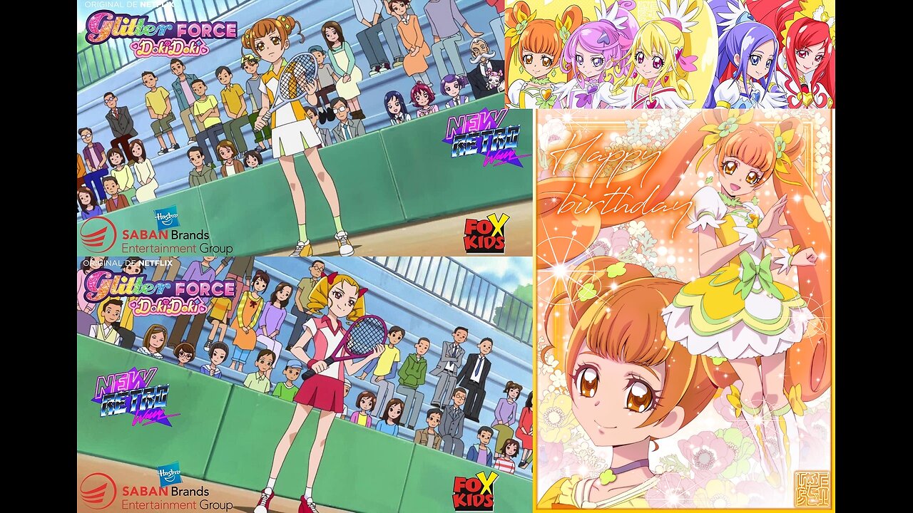 Glitter Force Doki Doki Awsome Moments - Clara Vs Nellie Tennis Match (Saban English Dub) 1080p Bluray Quality Remastered and Uncut [ Revised Reupload]