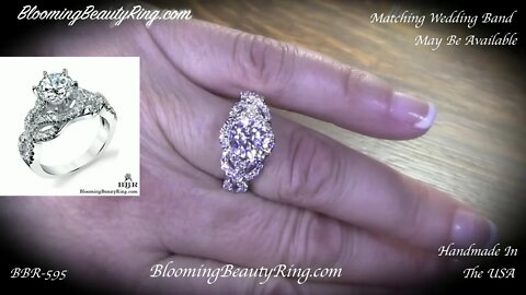 BBR 595 Engagement Ring On Hand Video By BloomingBeautyRing.com