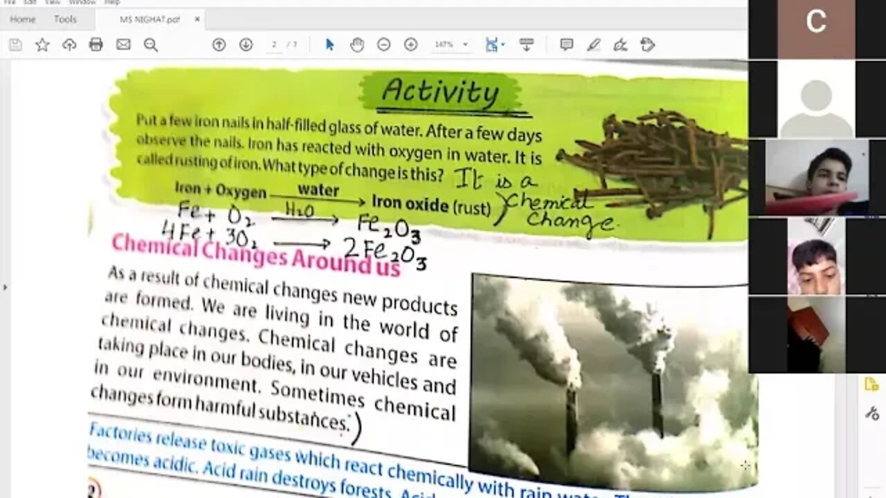 Class 7th Science Ch 8 Physical and Chemical Changes 20 07 2020
