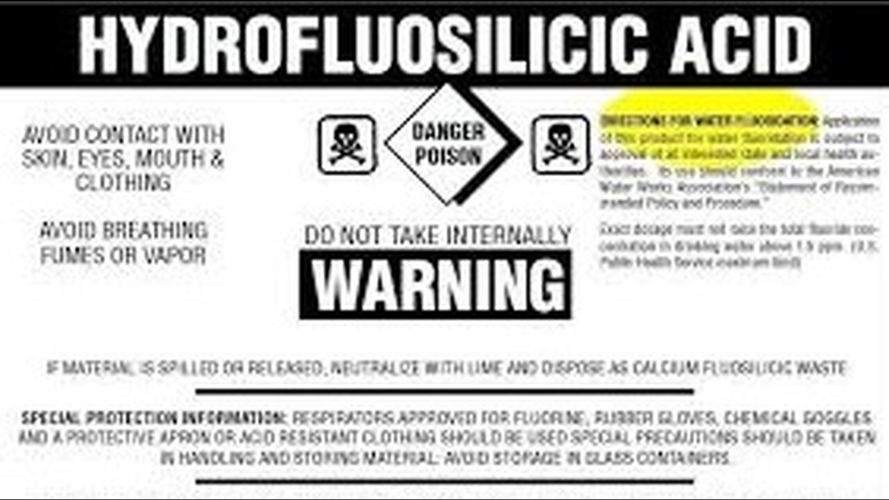 Fluoride HYDROFLUOSILICIC ACID In The Tap Water, Toothpaste & Many Other Products Poisoning Humanity