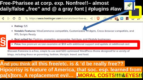 Free-Pharisee at corp. exp. Nonfree!!– almost daily/false „free” and @ a gray font | #plugins #law