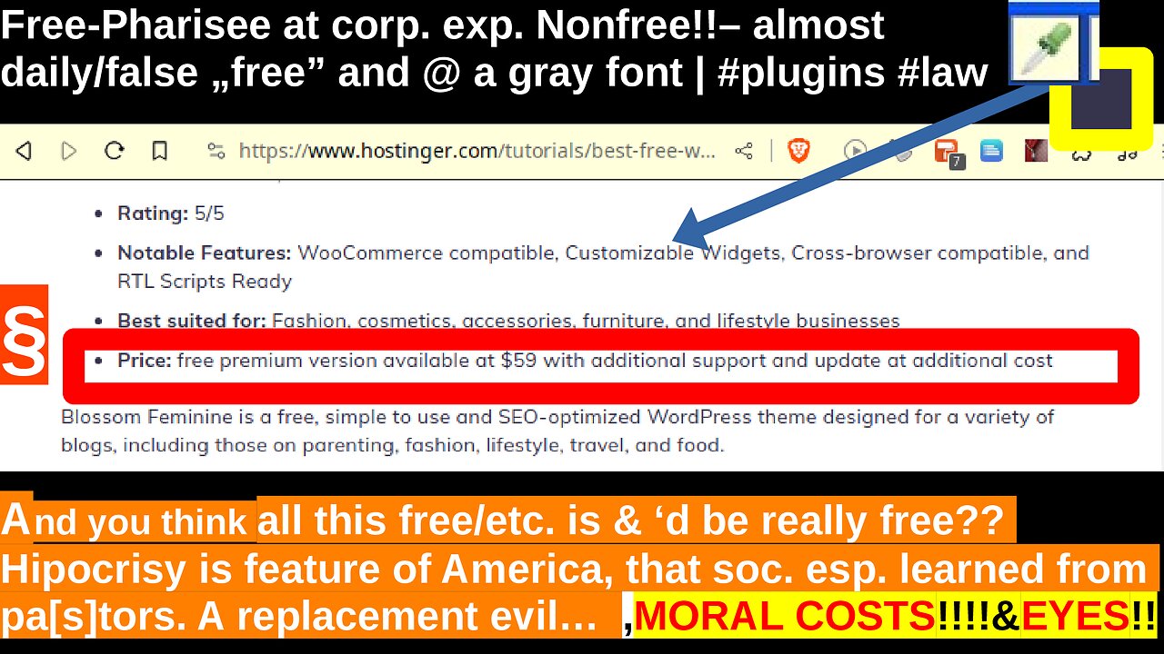 Free-Pharisee at corp. exp. Nonfree!!– almost daily/false „free” and @ a gray font | #plugins #law