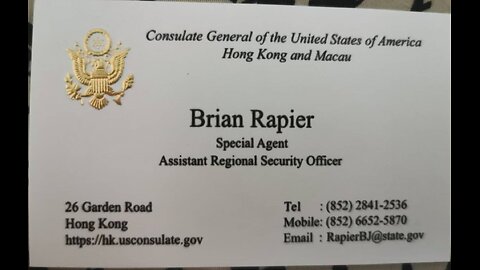 David Baumblatt #155: The corrupt FBI Agent at the US Consulate Hong Kong refuses to meet with me