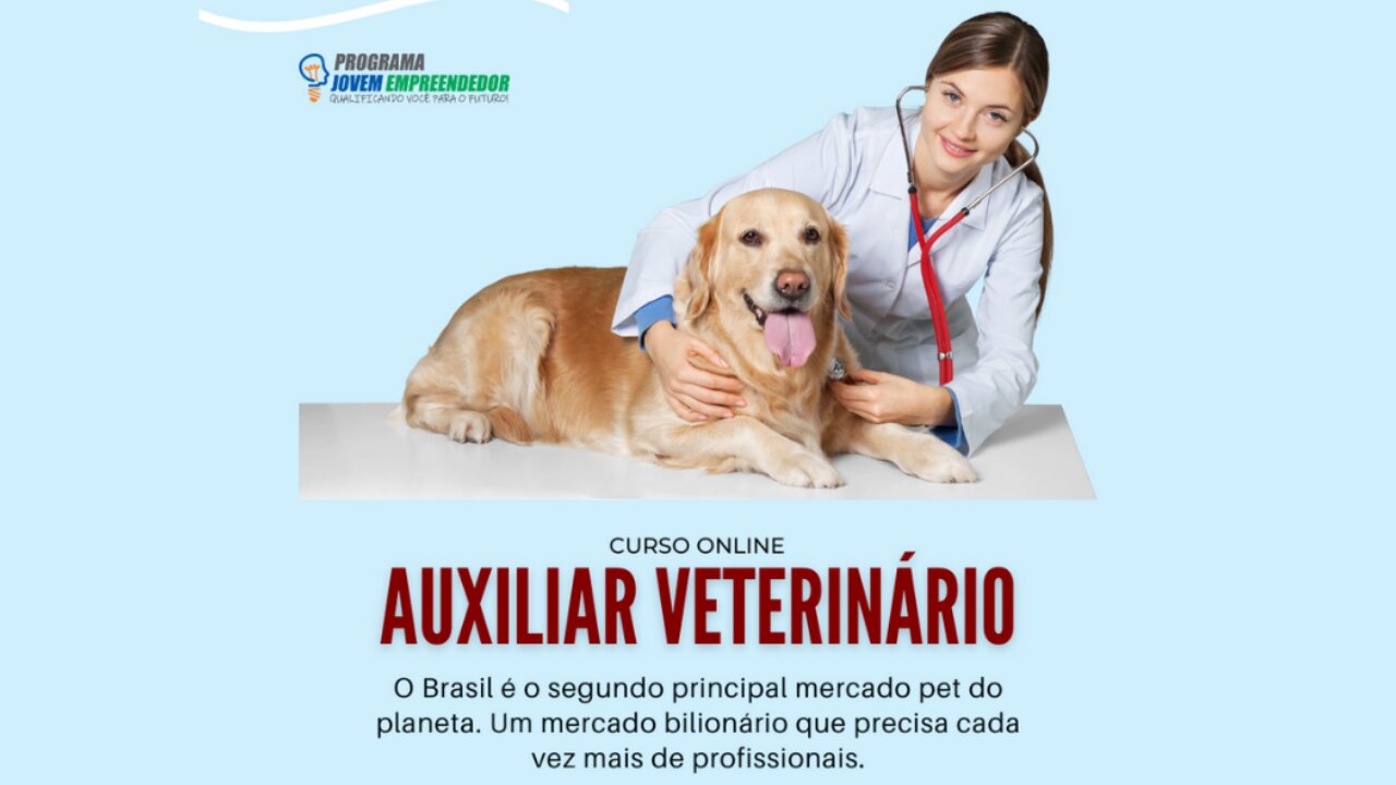 Mostrando o Curso de Auxiliar Veterinário Online e Completo do Portal Jovem Empreendedor por dentro