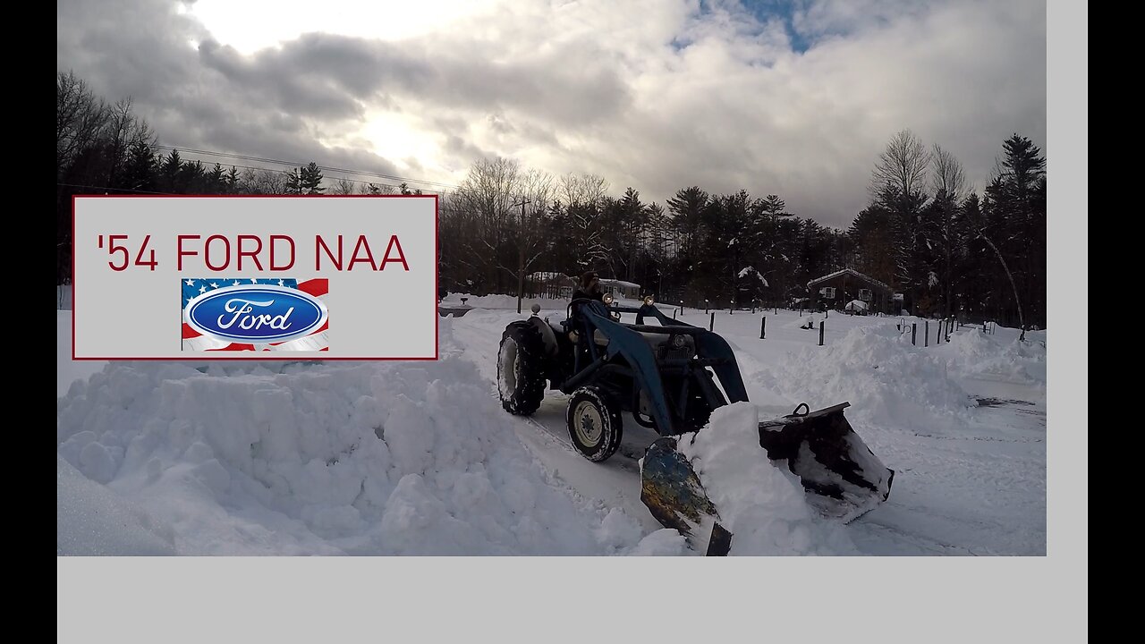 1954 Ford NAA Tractor Moving Snow