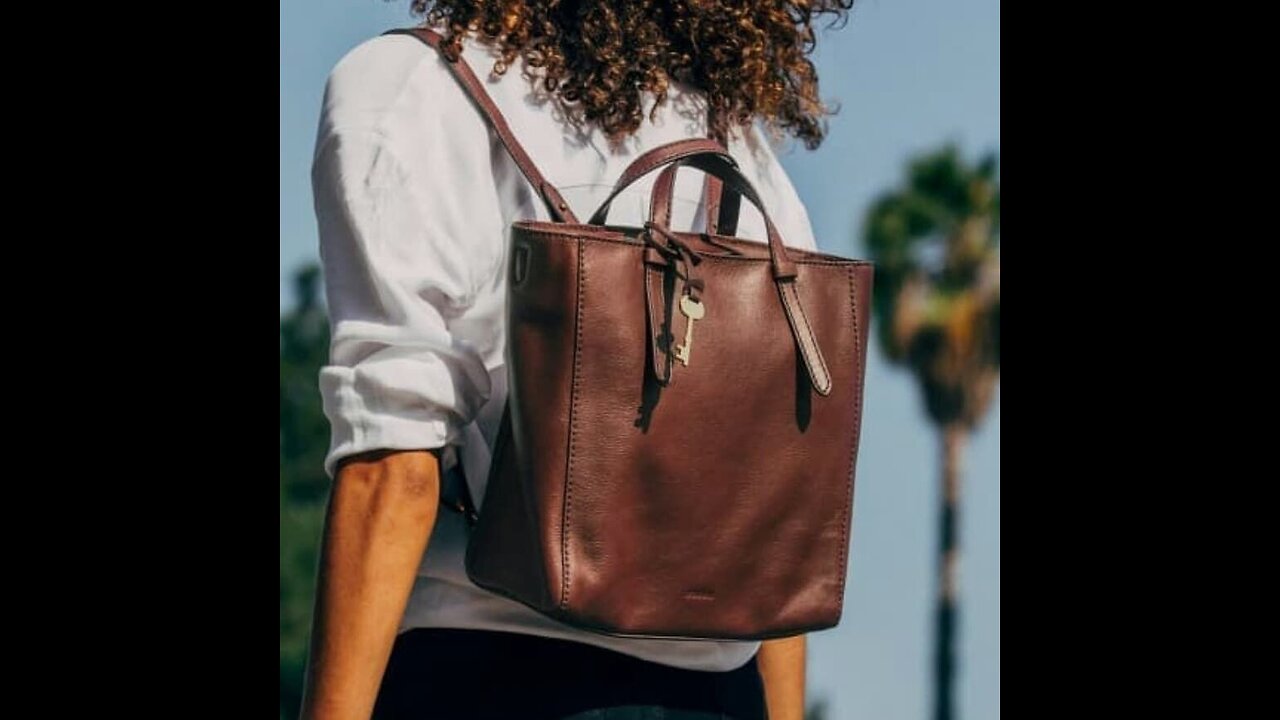 Fossil Women's Camilla Leather Convertible Backpack Purse Handbag