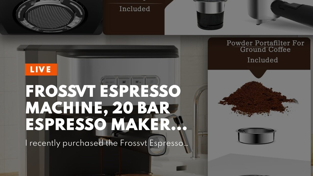 Frossvt Espresso Machine, 20 Bar Espresso Maker with Milk Frother Steam Wand for Latte and Capp...