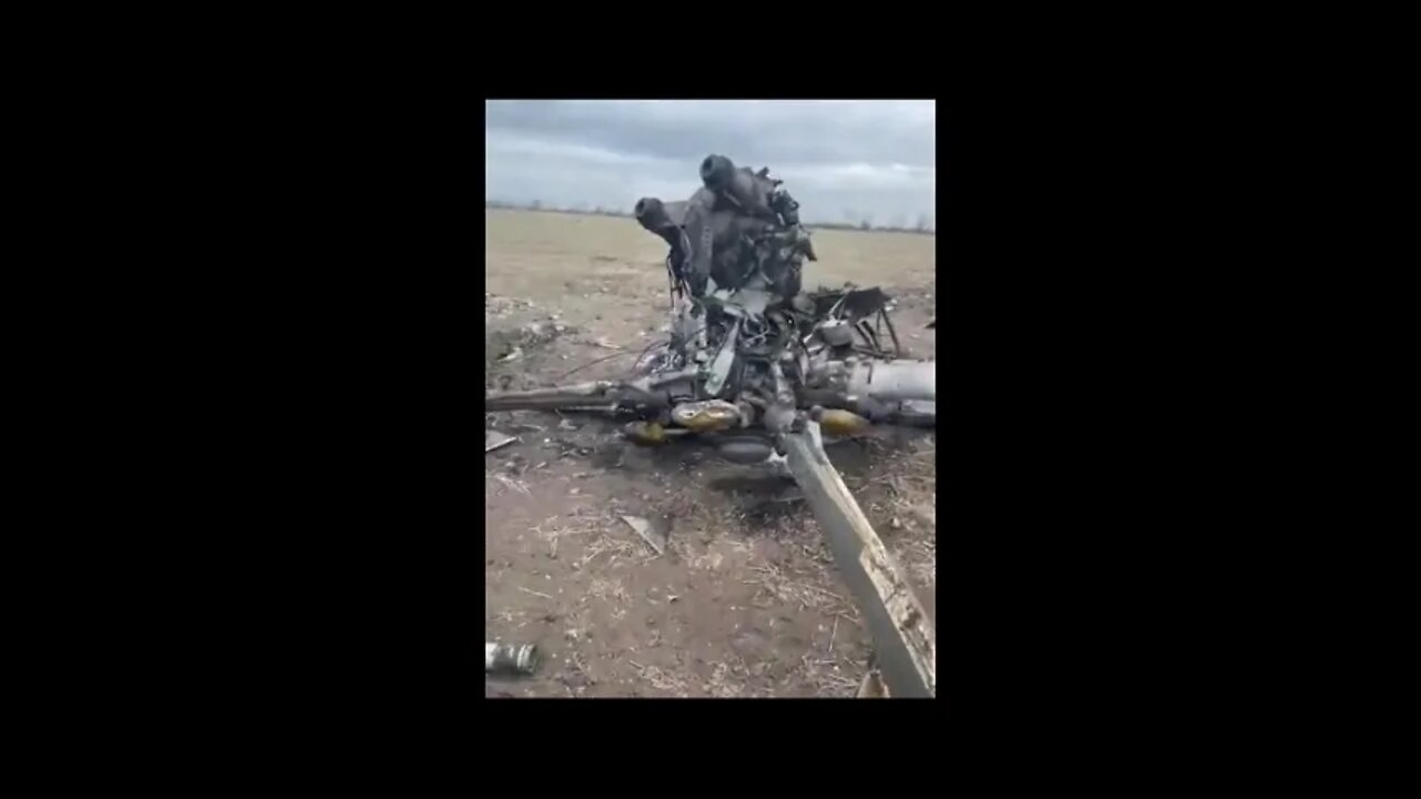 The remains of a Russian Mi-8/Mi-17 helicopter that was shot down by UA forces!