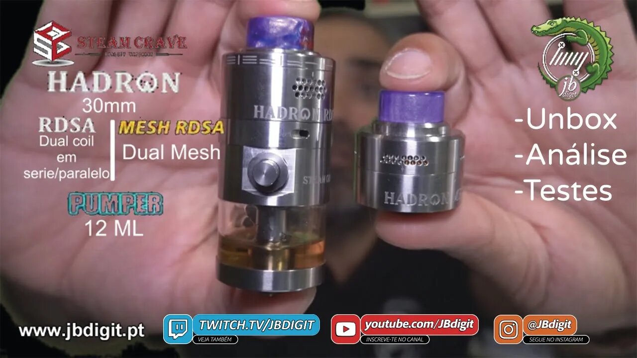 [PT] [SHORT] SteamCrave Hadron RDSA (dual coil) + Dual Mesh + PUMPER ( 30mm em 3 reviews no mesmo ?