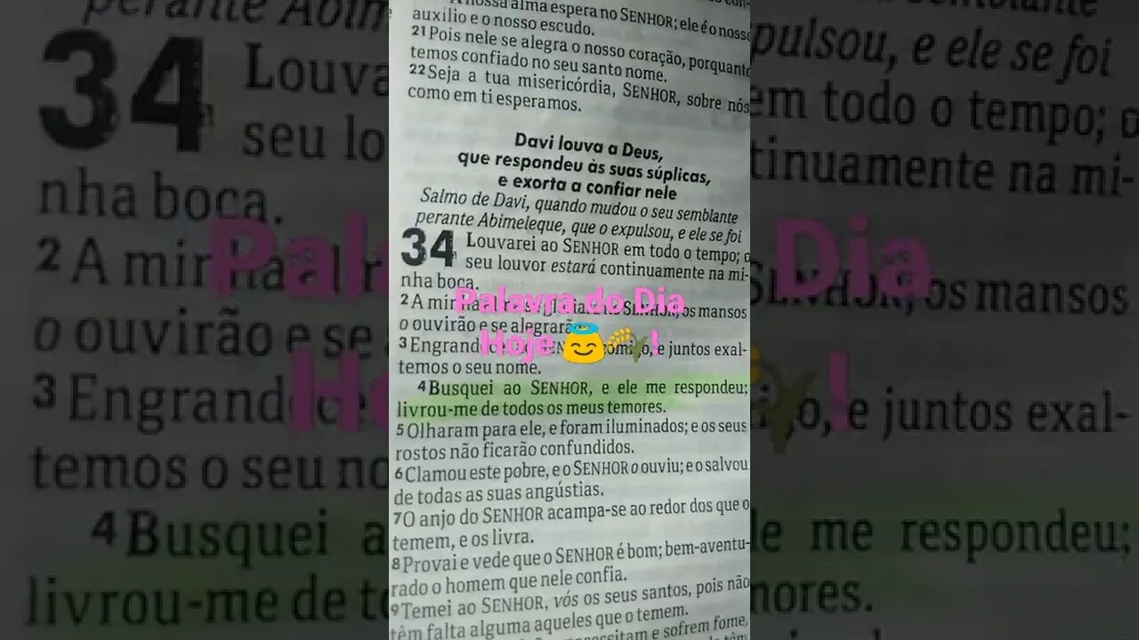 Confie em Deus declare este Salmos 34 #shorts