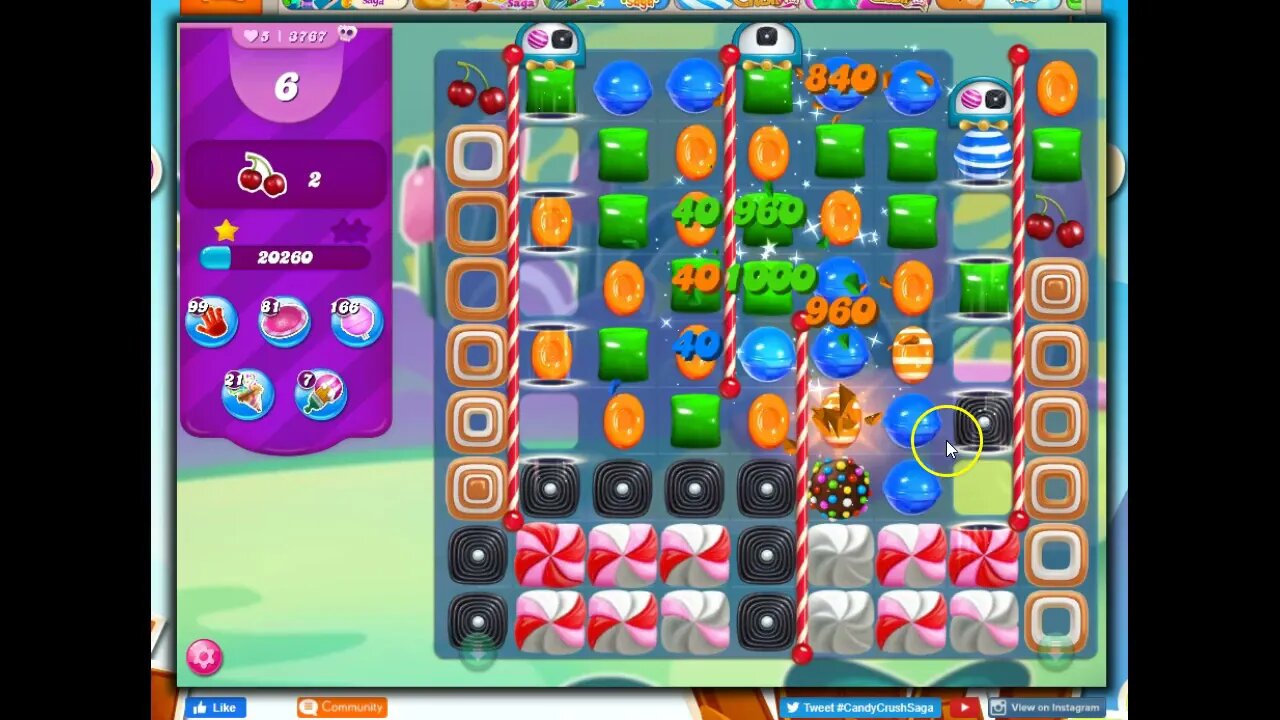 Candy Crush Level 3767 Talkthrough, 11 Moves 0 Boosters