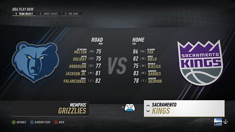 🏀NBA Live Season - Week 4 - Memphis Grizzlies (Road) VS (Home) Sacramento Kings