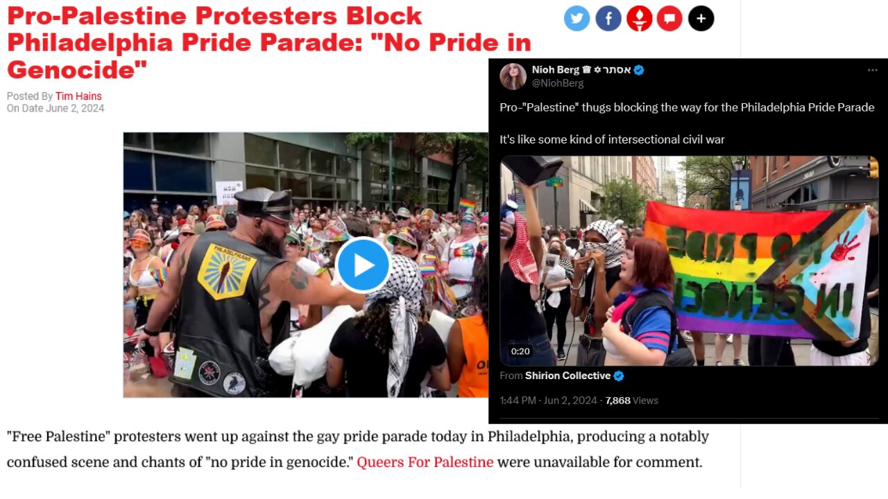 At the Intersection of GloboHomo: Pro Hamas Terror Group Blocks Philly "Pride' Parade