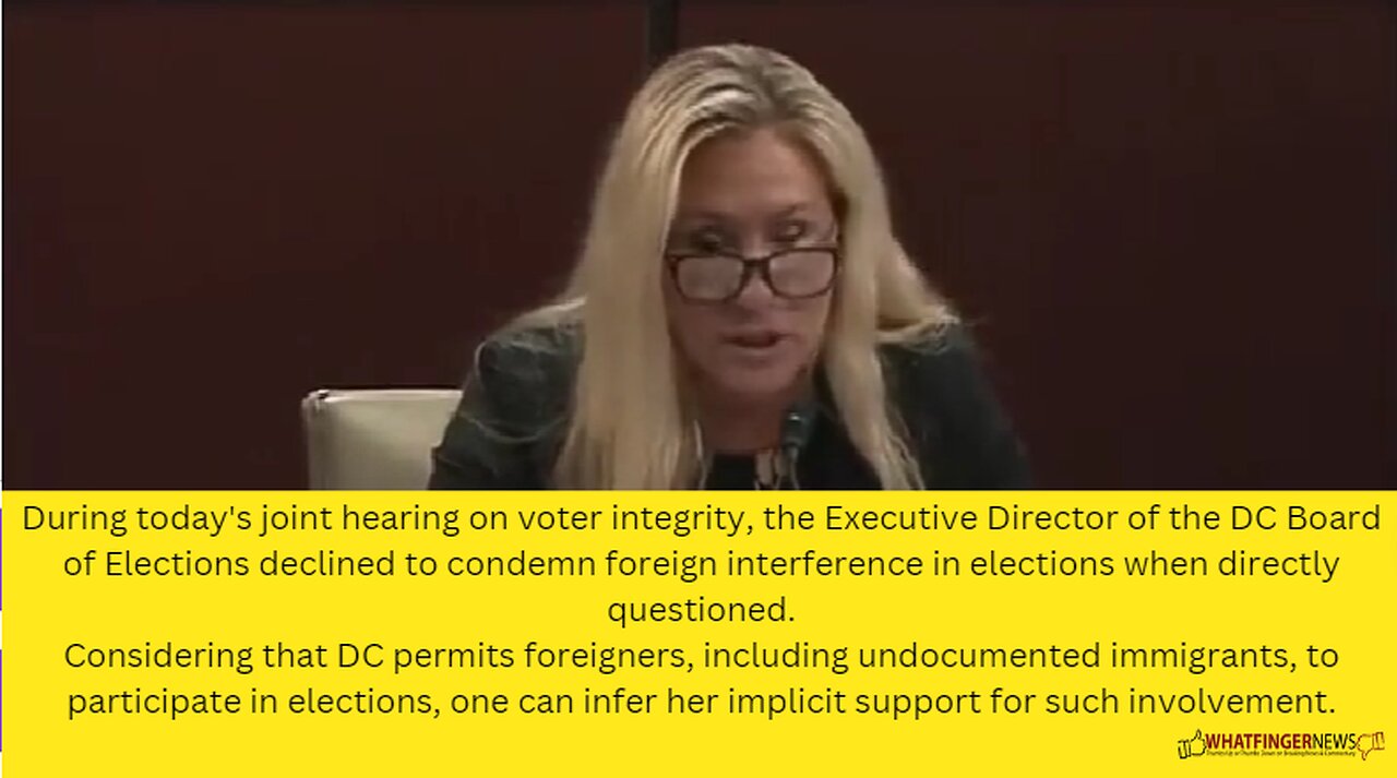 During today's joint hearing on voter integrity, the Executive Director of the DC Board