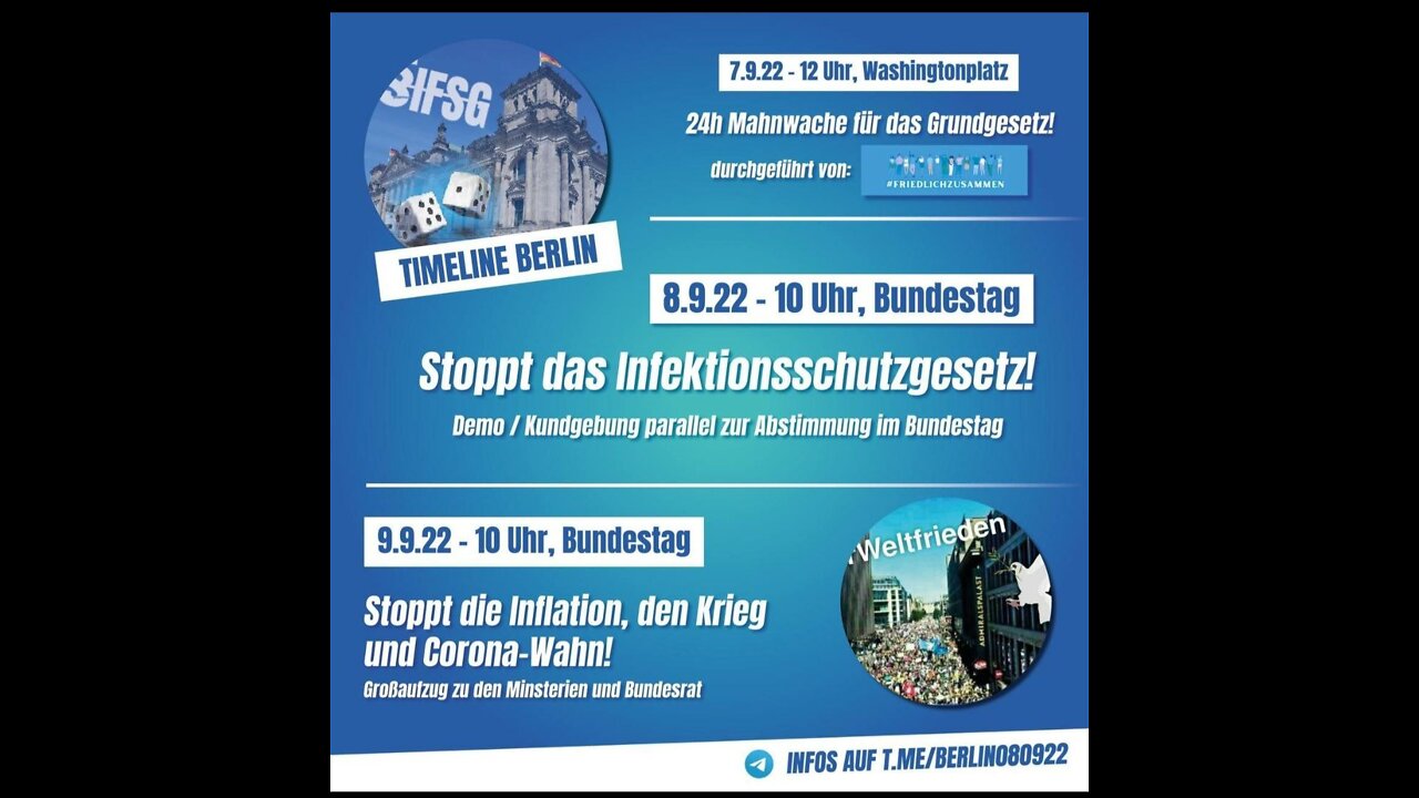 07.09.2022 Auftakt: Mahnwache für das Grundgesetz - Demowoche in Berlin vom 07.09 - 09.09.2022