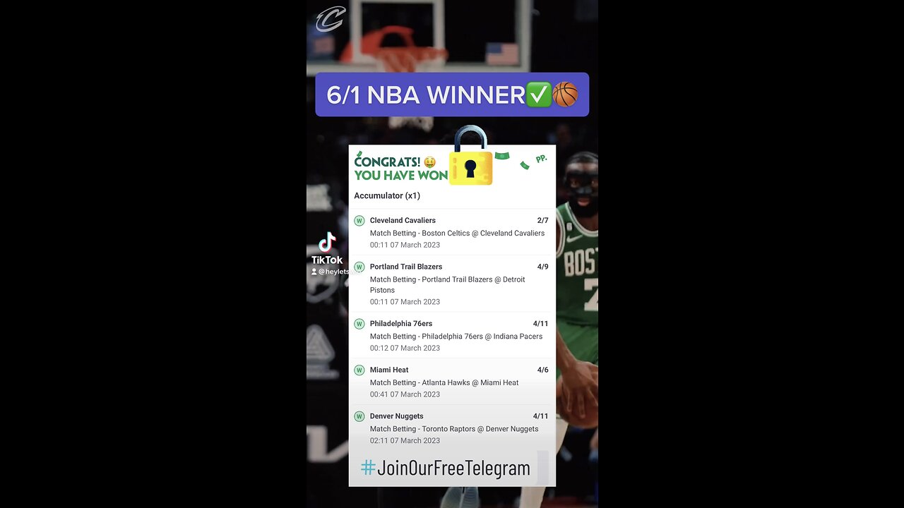 5/1 NBA WINNER✅🏆🏀