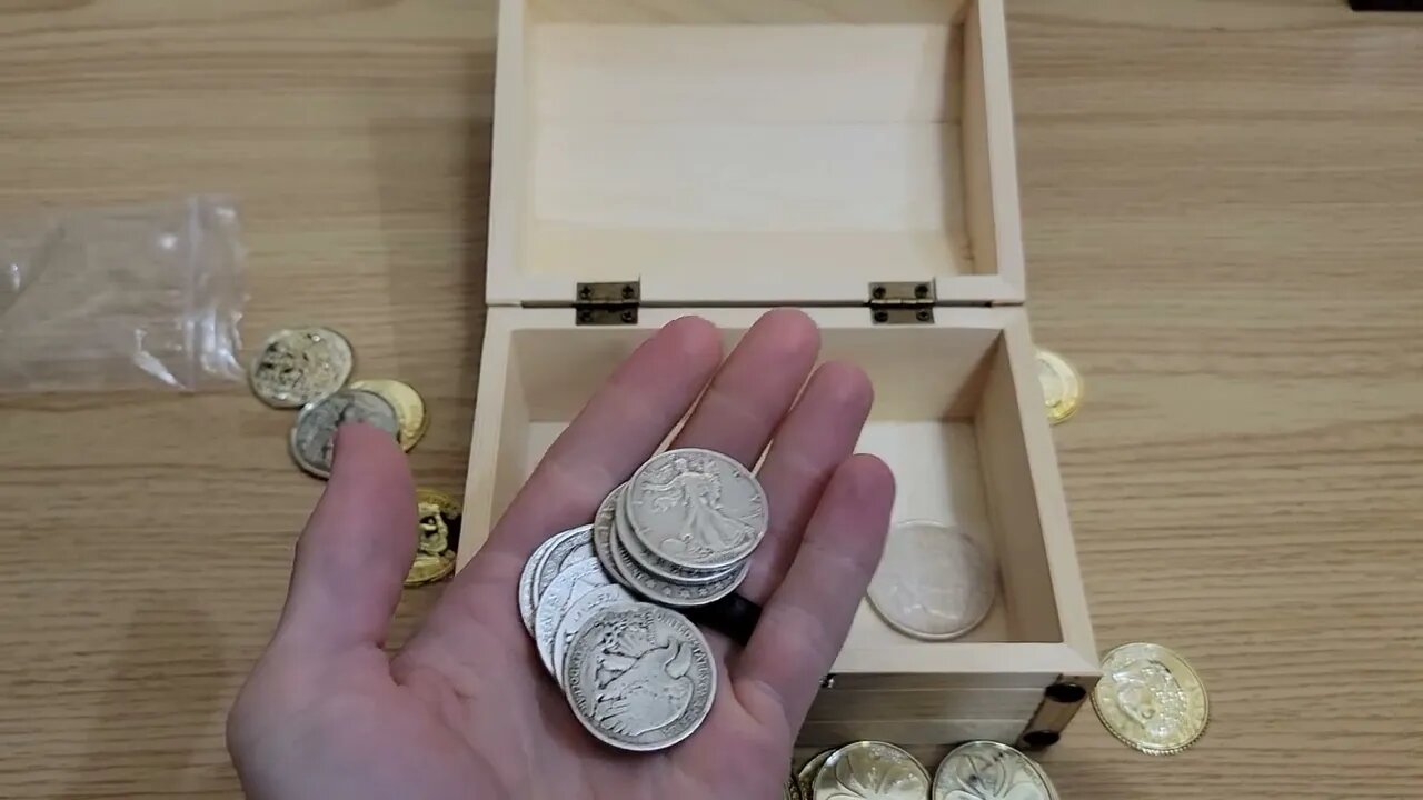 I'm filling a treasure chest full of junk silver!