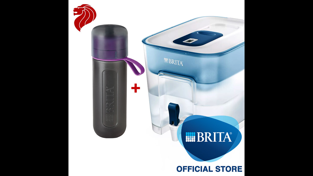 Brita Stream UltraMax Water Filter Dispenser, Dark Blue, Extra Large 25 Cup, 1 Count & Replacem...