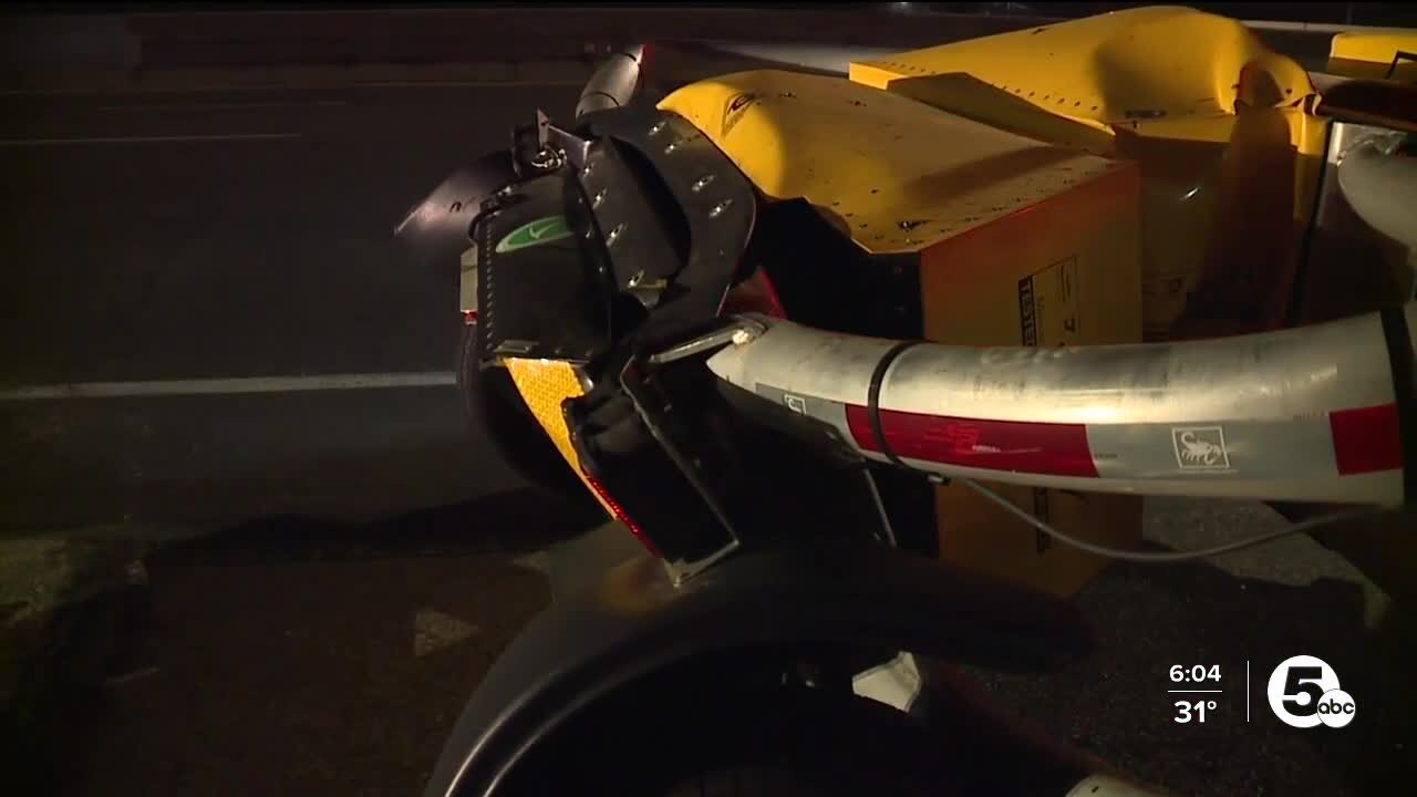 ODOT truck hit on I-480