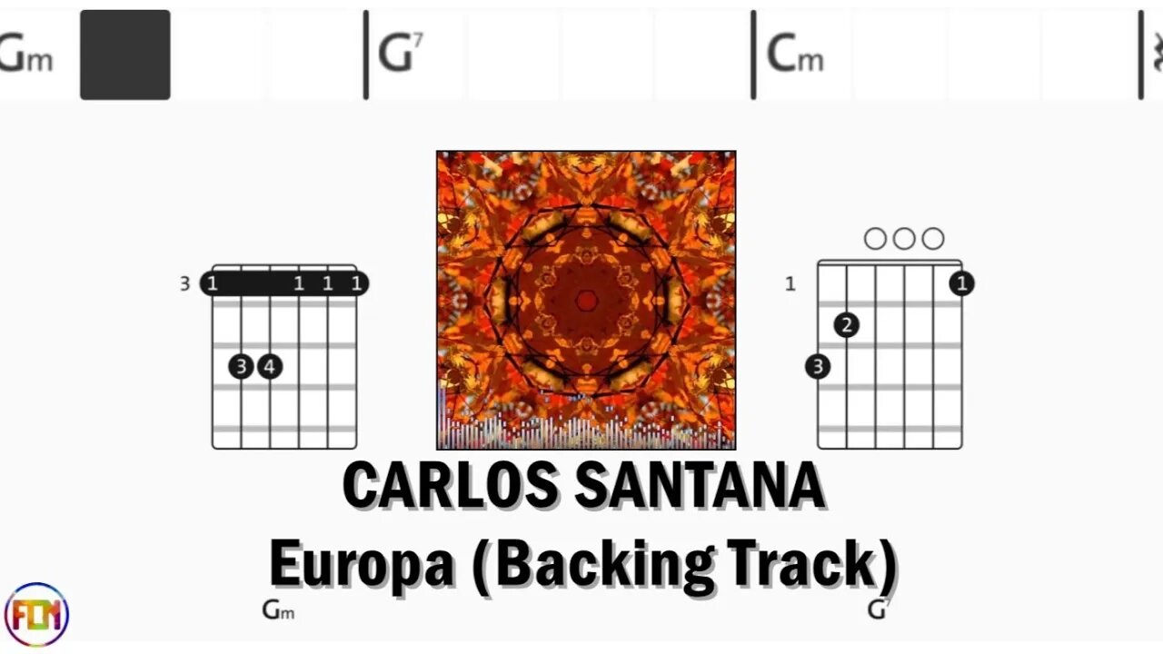 CARLOS SANTANA Europa Backing Track FCN GUITAR CHORDS & LYRICS