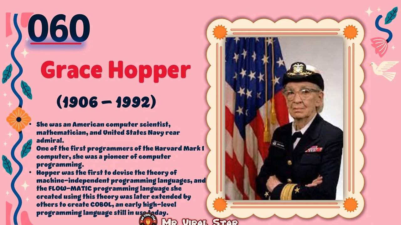 Grace Hopper (1906 – 1992)| TOP 150 Women That CHANGED THE WORLD | Short Biography