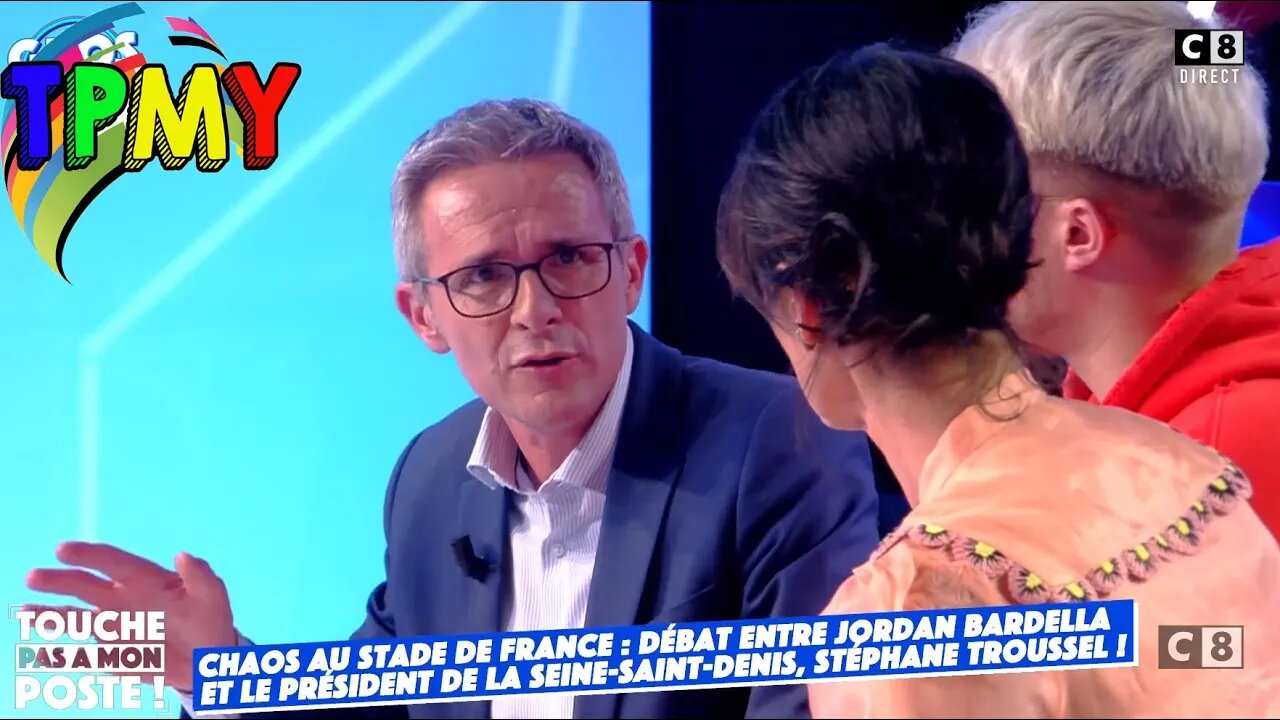 chaos au stade de France. Jordan bardella vs Stéphane troussel #tpmp #hanouna #seinesaintdenis