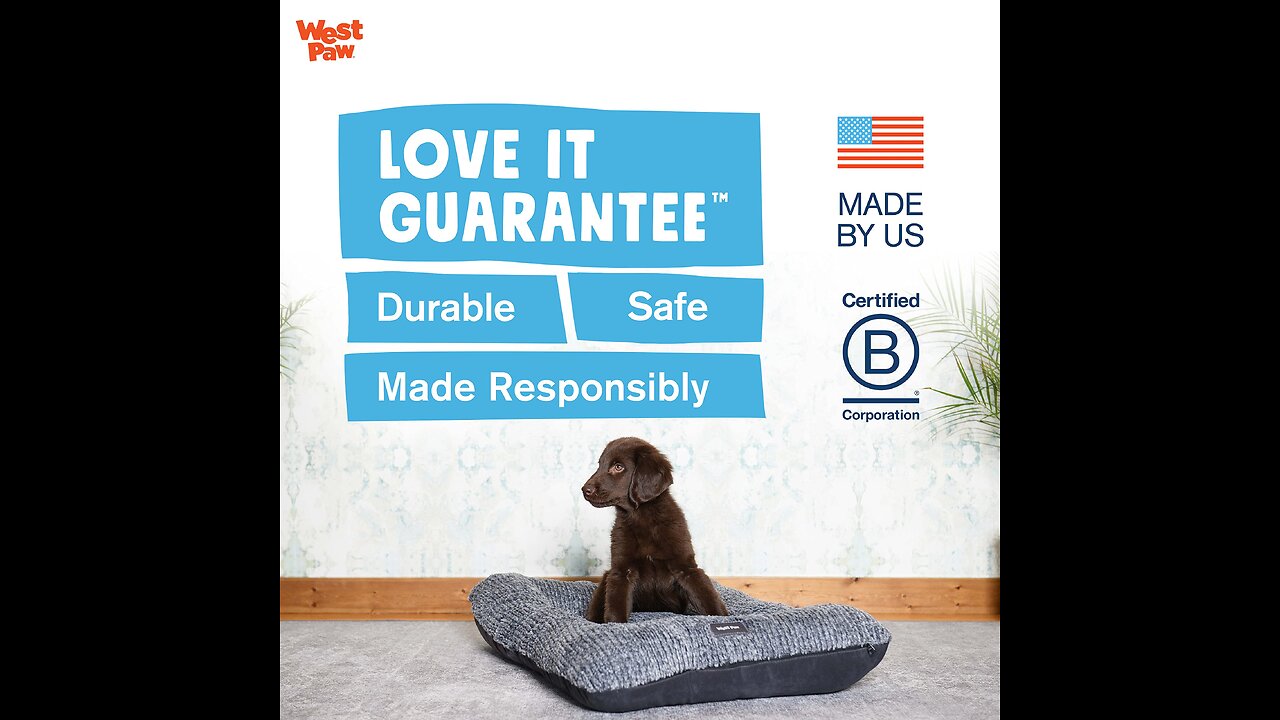 West Paw Heyday Dog Bed with Microsuede, Super Durable and Easy to Clean Pet Bed, Boulder Heath...