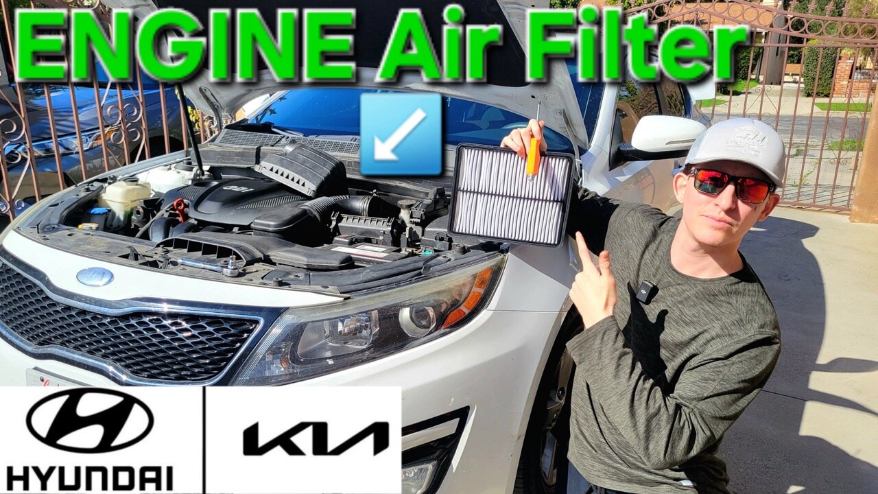 Kia/ Hyundai ENGINE Air Filter DIY- Sonata, Optima, Tucson, Santa Fe, Azera