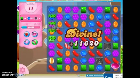 Candy Crush Level 1420 Audio Talkthrough, 1 Star 0 Boosters