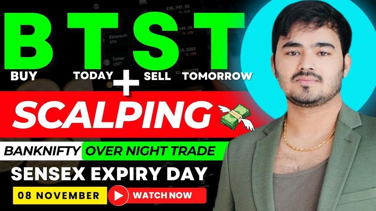 Live Intraday Trading|| BTST || Sensex Expiry Scalping || 8 Nov || Option Buying