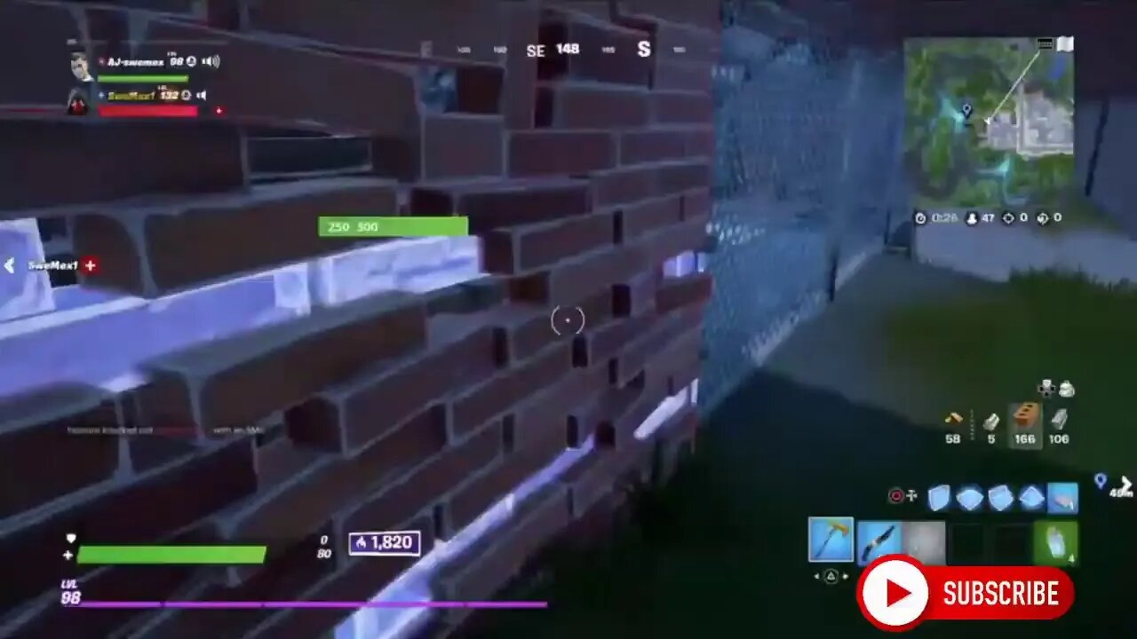 We are doing the fishing challenge Arena Mode in Fornite and this happened